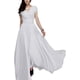 thumbnail image 1 of Discountstore145 Vestido largo para mujer, otoño, invierno, elegante, color liso, cuello en V, manga corta, parte delantera cruzada, cintura ajustada, para cóctel, fiesta, para boda de noche Xishao ropa, 1 of 2