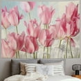 thumbnail image 2 of JEUXUS Home Decor Pink Flower Watercolor Plant Tulip Flowers Tapestry Painting, 2 of 6