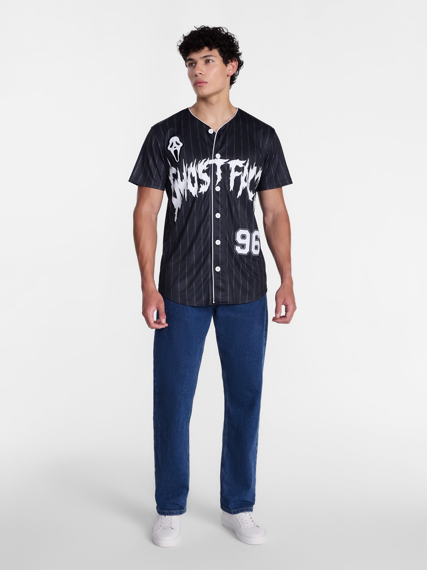 Ghostface Men's and Big Men's Front Back Graphic Baseball Jersey, Sizes S-3XL