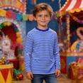 thumbnail image 2 of BJUTIR Boys T Shirts Long Sleeve Graphic Tee With Stripes And Print For Casual Comfort Basic Top Size 7-8 Years, 2 of 6