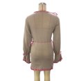 thumbnail image 4 of Vestido Vestido ajustado de mujer Estilo casual Mini vestido de ganchillo Ver a través de traje de vacaciones Ygjytge Caqui T M para Mujer, 4 of 8