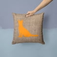 thumbnail image 2 of Carolines Treasures BB1071-BL-OR-PW1414 Cat Burlap and Orange   Canvas Fabric Decorative Pillow BB1071 14Hx14W, 2 of 4
