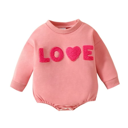 

Toddler Girls Valentine s Day Long Sleeve Love Embroidery Prints Triangle Romper Bodysuits Toddler Halloween Outfit Infant Halloween Costume Long Sleeve Sweater For Boy