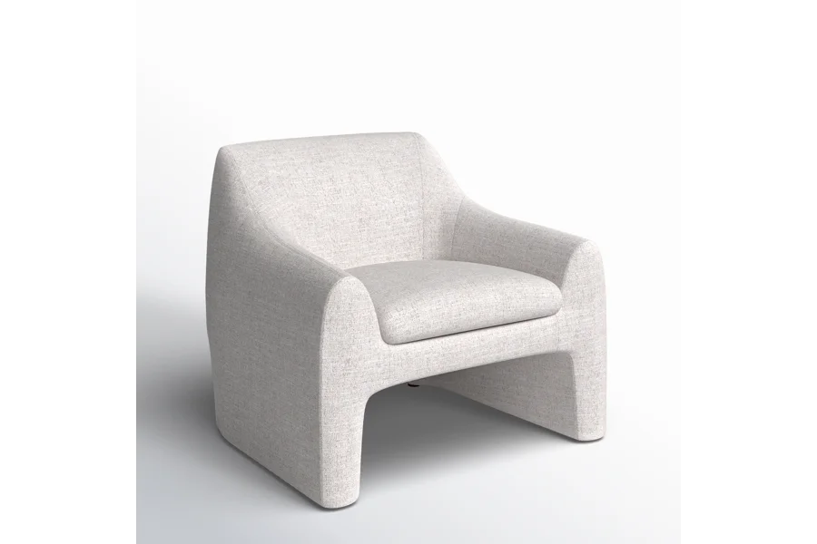 Spruce & Spring 34" Wide Accent Chair for Living Room & Bedroom, White Fabric