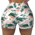thumbnail image 2 of Balery Hawaii Palms Pantalones cortos de entrenamiento estampados para mujer, sin costuras, ajustados, para gimnasio, yoga, correr, deportes, ejercicio activo, fitness.-Large, 2 of 8