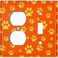 thumbnail image 4 of Metal Light Switch Plate Cover Puppy Dog Paw Prints Orange Yellow DOG028, 4 of 15