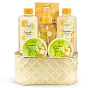 Freida & Joe Cucumber Melon Fragrance Bath & Body Gift Set Basket - Gift for Her Luxury Body Care Mothers Day Gifts for Mom