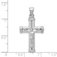thumbnail image 2 of Pendentif Breloque Collier Croix Sainte Seigneur Jésus-Christ Réversible en Or Blanc 14k Religieux Latin, 2 of 6