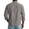 thumbnail image 3 of IAJDKMEK Men's Dress Shirts - Long Sleeve Button Up Loose Fit Spread Collar Solid Color Shirt, Lightweight Breathable for Everyday,Dark Gray XL, 3 of 3