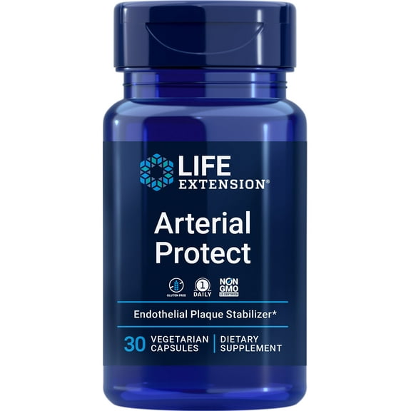 Life Extension Arterial Protect - Blood Pressure Supplement for Heart Health - with gotu kola and Pycnogenol dried French maritime pine bark extracts - Gluten-Free, Non-GMO, Vegetarian - 30 capsules