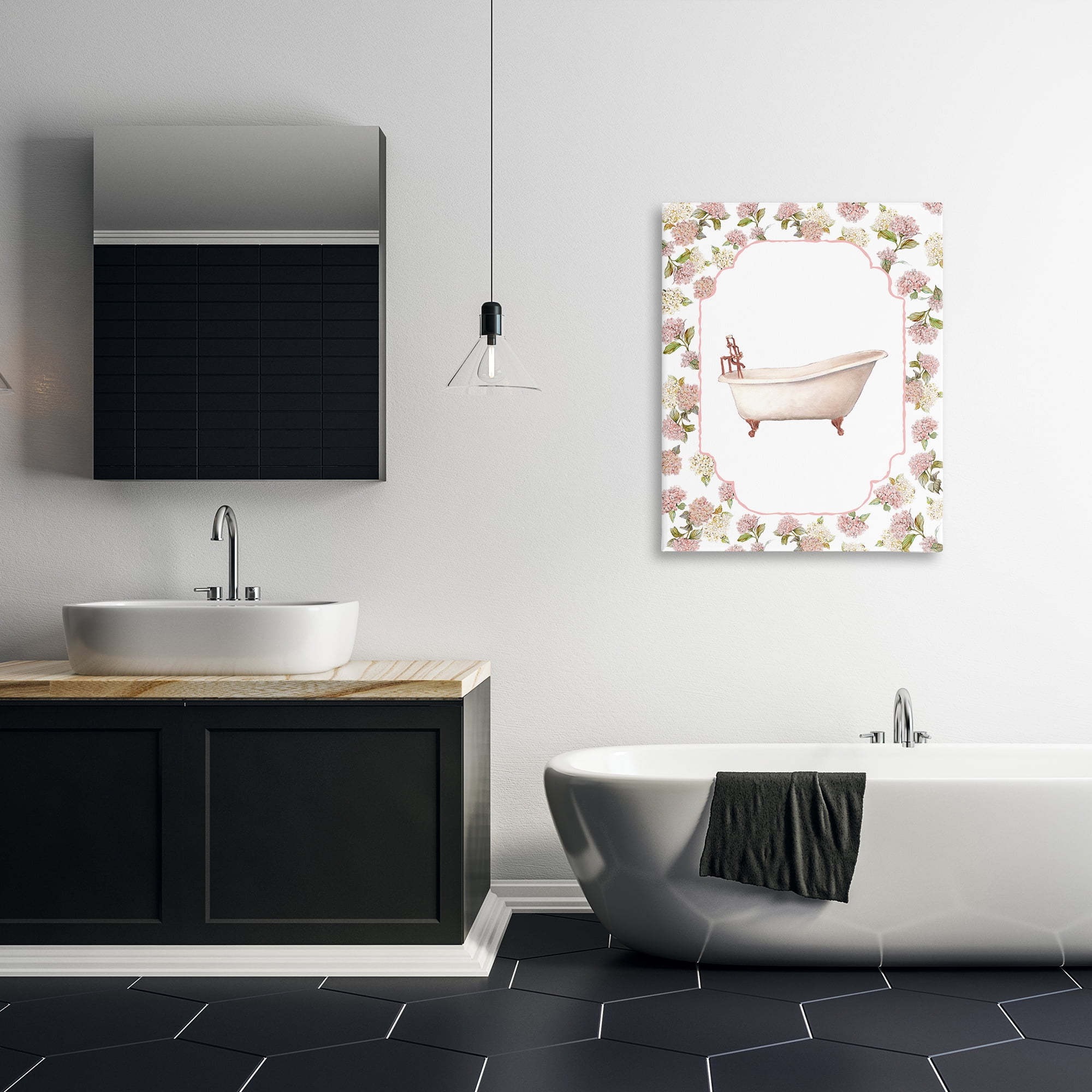 Stupell Industries Elegant Hydrangeas Bathtub Canvas Wall Art, design by Carol Robinson