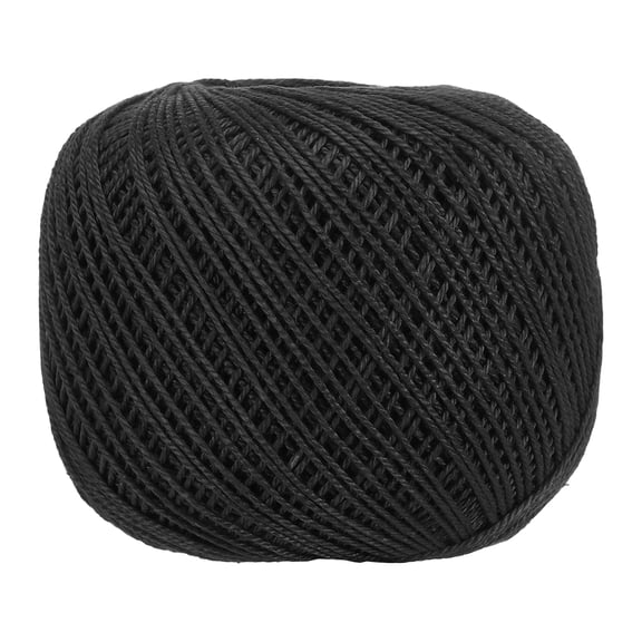 164 Yards Size 3 Black Pearl Cotton Crochet Thread Lace Weight Yarn Tatting Thread for Crocheting Knitting Embroidery Sewing