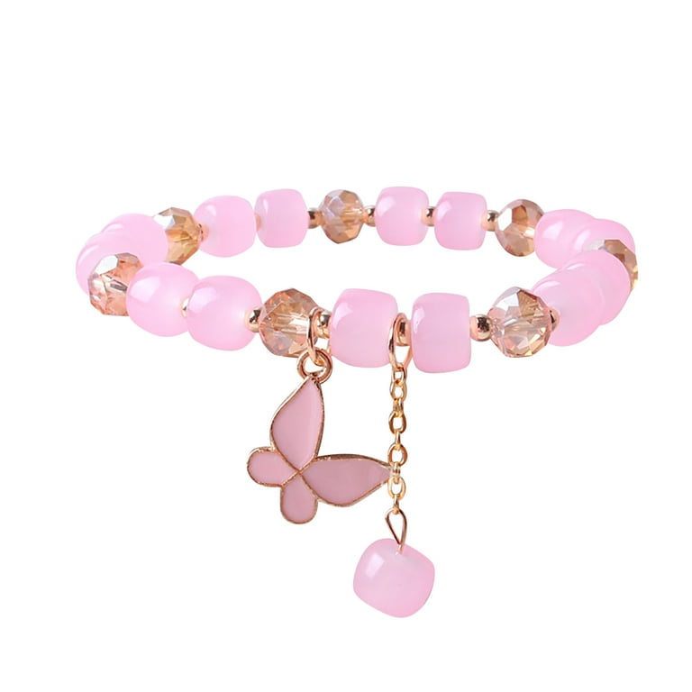 BBTO, Jewelry, Bbto Gorgeous Butterfly Bracelet W Pink Cording Up To  Inches