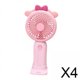 thumbnail image 1 of 4x Ventilador Portátil De Mano 1 Ventilador De Refrigeración Ligero De Velocidad Del Viento Para El Hogar Al Aire Libre Mujeres Lazo Rosa, 1 of 10
