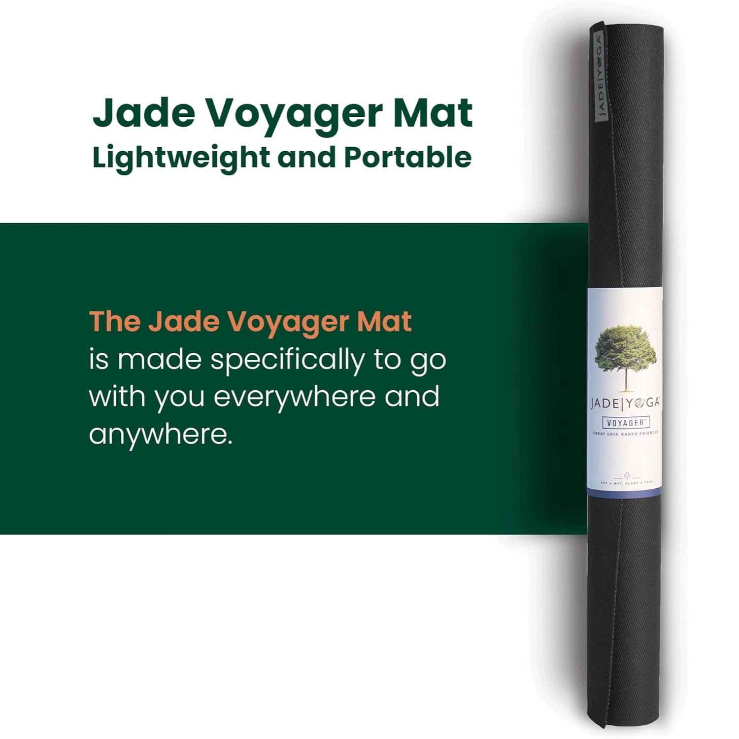 JadeYoga Voyager Yoga Mat, Black