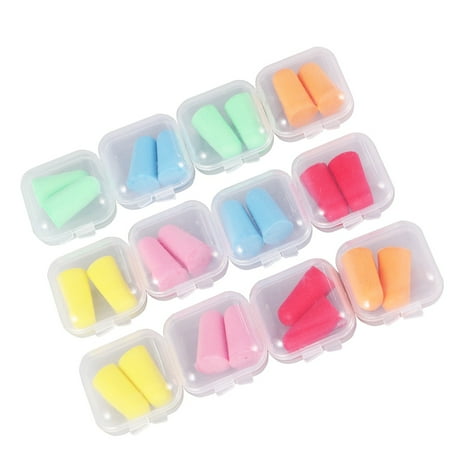 

12 Boxes Anti-Noise Earplugs Quiet Sleeping Ear Plugs No Cords Noise Reduction Perfect for Study Sleeping Working Travel Snoring (Assorted Color)