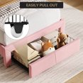 thumbnail image 2 of Senfot Twin Size Bed Frame, Upholstered Platform Bed with Large Storage Drawer and Bookcase Headboard,Easy Assembly,Noise-Free,No Box Spring Needed,Light Pink, 2 of 7