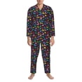 thumbnail image 3 of Balery Colorful Excavator Pattern Pajama Sets for Men Long Sleeve 2 Piece Sleepwear Loungewear Sets Soft PJ's with Pockets Long Sleeve Comfy Pj Sets-X-Large, 3 of 7
