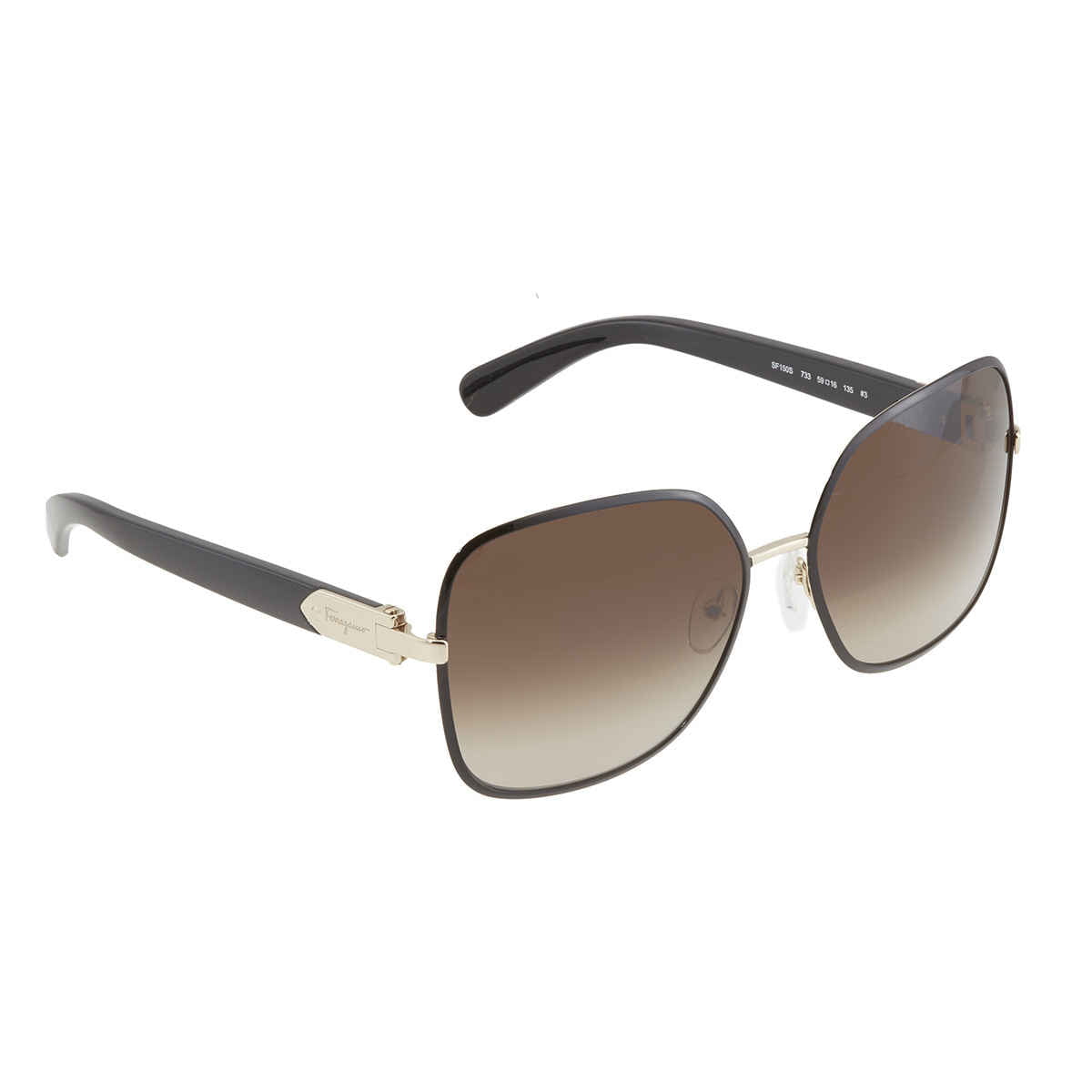 Salvatore Ferragamo Gray Gradient Rectangular Ladies Sunglasses SF150S ...