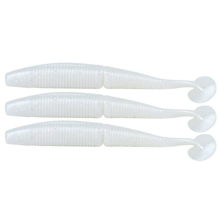 AR50 3PCS Double Color T Tail 120mm 10.5g Soft Worm Artificial Bait Lures Fishing Tackle # 2 Blanc Perle Bienvenido
