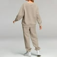 thumbnail image 5 of Womens 2 Piece Outfits Sweatsuit Oversized Sweatshirt Sets Baggy Sweatpants Fall Fashion With Pockets Homecoming Pantsuits for Teens Womens Bibs Overalls Insulated 3 Piece Women Suits Snow Pants, 5 of 8