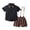 czb# Black543, variant on CUZIBR Boy Baby Summer Outfits Formal Short Sleeve Button Down Turndown Collar Shirts Tops Suspenders Striped Shorts Child Gentleman Elegant Clothes Sets Trendy Clothes,Yellow,7-8 Years
