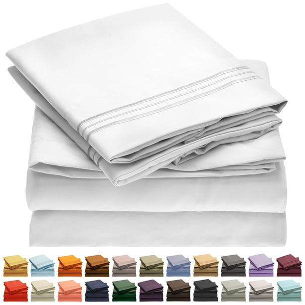Mellanni Bed Sheet Set, Hotel Luxury Brushed Microfiber 1800 Bedding