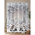 thumbnail image 4 of Grey Christmas Standard Shower Curtain Set, Waterproof Shower Curtains for Bathroom, Gnomes Xmas Snowflake Gifts Winter Washable Fabric Cloth Bath Curtain for Bathtub with Hooks 72x72 Inches, 4 of 6