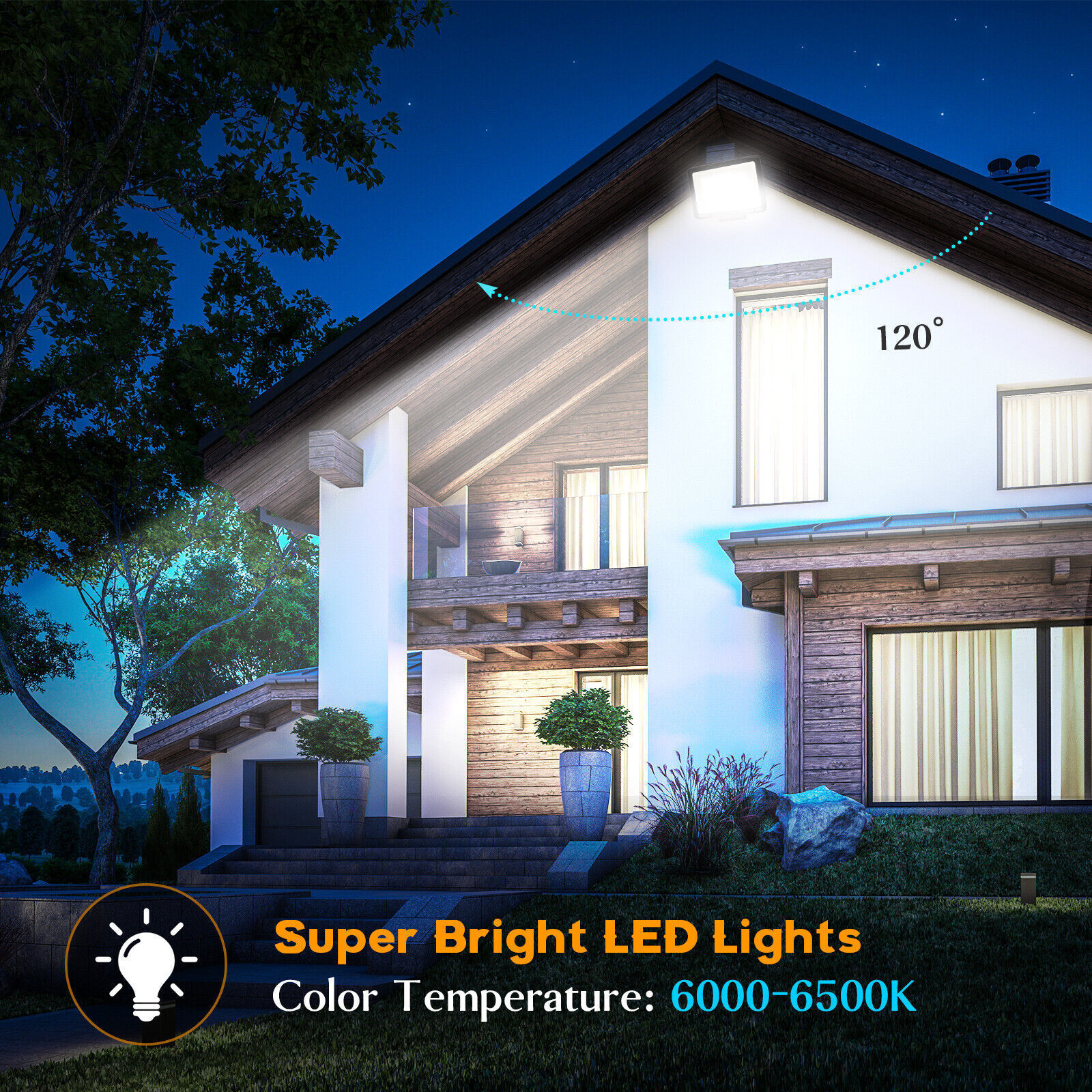 500W LED Flood Light - Outdoor/Indoor, IP65 Waterproof, Cool White, 10W-500W Options