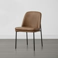 thumbnail image 6 of CHITA Modern Dining Chairs Set of 3 Metal Legs Dining Chair, Faux Leather in Saddle Brown, 6 of 8