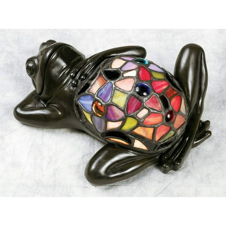 Quoizel TF6033VB Lounging Tiffany Frog Table Lamp, 1-Light, 7 Watts, Vintage Bronze (4" H x 8" W)