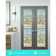 thumbnail image 5 of Window Privacy Film Coastal Beach Stained Glass Window Film Decorative Sun Block Window Cover Summer Retro Ocean Wave Starfish Window Clings Static Adhesive Sticker for Bathroom 17.7"x78.7", 5 of 6