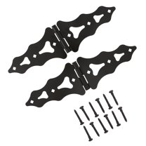 Heavy Duty 8” Decorative & Traditional Style Strap Hinges | for Wood Gates, Shed and Barn Doors | Zinc-Plated | Black