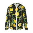 thumbnail image 2 of Uemuo Lemon Fruits Flowers Leaves Pattern Women's Full Zip UPF 50+ Sun Protection Hoodie Jacket Long Sleeve Sun Shirt Hiking Outdoor Performance with Pockets-X-Large, 2 of 9