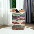thumbnail image 6 of Yayeee Freestanding Laundry Hamper with Handle Collapsible Large Storage Basket for Clothes, Artistic Desert Waves, 6 of 7