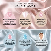 BULK N LOTS Satin Pillowcases - Grey Queen Size 2 Pack with Envelope Closure, Cooling, Wrinkle-Free, and Silky Smooth Pillow Covers for Sleeping and Skin Care (20x30