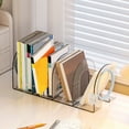 thumbnail image 5 of Acrylic Bookend for Shelf 4 Compartments Desk Book End Book Magazine Organiser Stand Space Saving Book Stoppers, 5 of 8