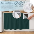 thumbnail image 5 of Pure Dark Green Cabinet Curtain 35"Wx35"L, Dustproof Under Sink Skirt with Self Adhesive Tape, Simple Solid Color Cabinet Curtain Cover for Kitchen Sink, Bathroom Vanity, Laundry Room, 5 of 9