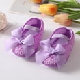 thumbnail image 2 of Infant Baby Girls Non-Slip Bowknot Princess Shoes Mary Jane Flats Toddler First Walker with Headband, 2 of 5