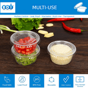 EDI Clear Plastic Disposable Portion Cups/Souffle Cup with Lids (3.25 oz, 50)