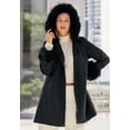 thumbnail image 2 of Jessica London Women's Plus Size Hooded Faux Fur Trim Coat, 2 of 4