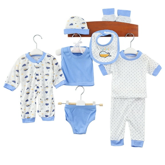 LAPAKIDS 8PCS Newborn Baby Boy Clothes Baby Outfits Shower Gift Set 0-3 Months