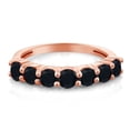 thumbnail image 2 of Gem Stone King 0.91 Ct Round Black Onyx 18K Rose Gold Plated Silver Ring, 2 of 4