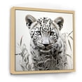 thumbnail image 2 of Designart "Majestic Grey Leopard Portrait II" Animals Framed Wall Art - Traditional Grey Leopard Living Room Framed Canvas Art, 2 of 6