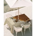 thumbnail image 3 of 54x80 Inch Outdoor Tablecloth with Umbrella Hole Zipper Rectangle Vintage Bees Rectangular Tablecloths Outside Waterproof Daisy Floral Pastoral Retro Art Patio Table Cloth Cover for Picnic Party, 3 of 8