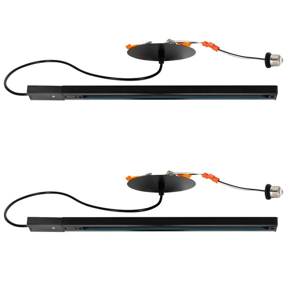 Kiven H Track Lighting Rails Kit 19.7ft for 4/5/6 inch Hole, 3-Wire-1 120V H Style Track System with End Caps, Convert Recessed Light to Track System for LED Track Light Heads Picture Light,2 Pack