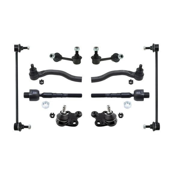 PartsW - 10 Pc Front & Rear Suspension Kit Inner & Outer Tie Rod Ends, Sway Bar End Links, Lower B Joints Fits Acura ILX 2013-2015/Honda Civic 2012-2013/Honda Civic 2014-2015 (1.5L / 1.8L) L4