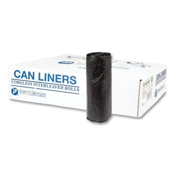 High-Density 16-gal. 6 Microns 24 in. x 33 in. Commercial Can Liners - Black (1000/Carton)