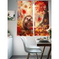 thumbnail image 4 of Fall Forest Mushroom Sheer Curtains 72 Inch Length 2 Panels Set for Living Room/Bedroom, Orange Red Autumn Maple Leaf Watercolor Curtain Sheers Drapes Rod Pocket Curtains Window Treatment 52''x72''x2, 4 of 7