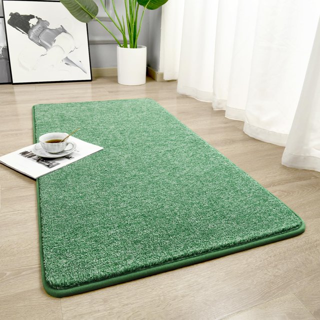 Rug Chicrug de espuma viscoelástica de pelo bajo, 61 x 122 cm, color verde